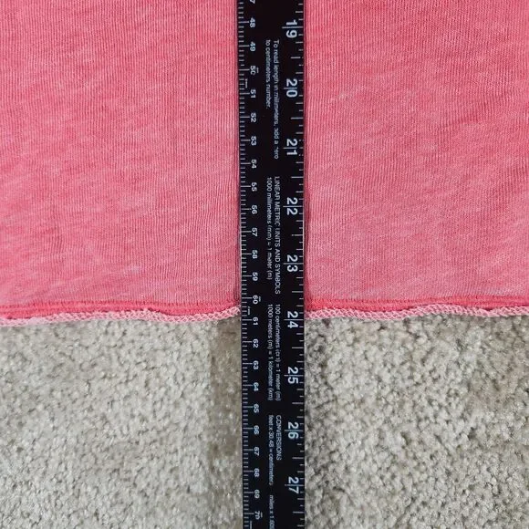 American Eagle Women's Short Sleeve Sweatshirt Medium Red Distressed #180 - Picture 7 of 8